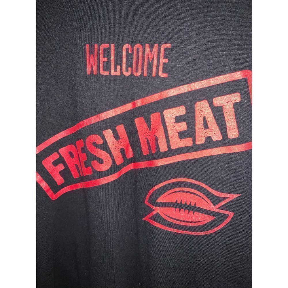 JERZEES BLACK FRESH MEAT GRAPHIC T SHIRT XL‎